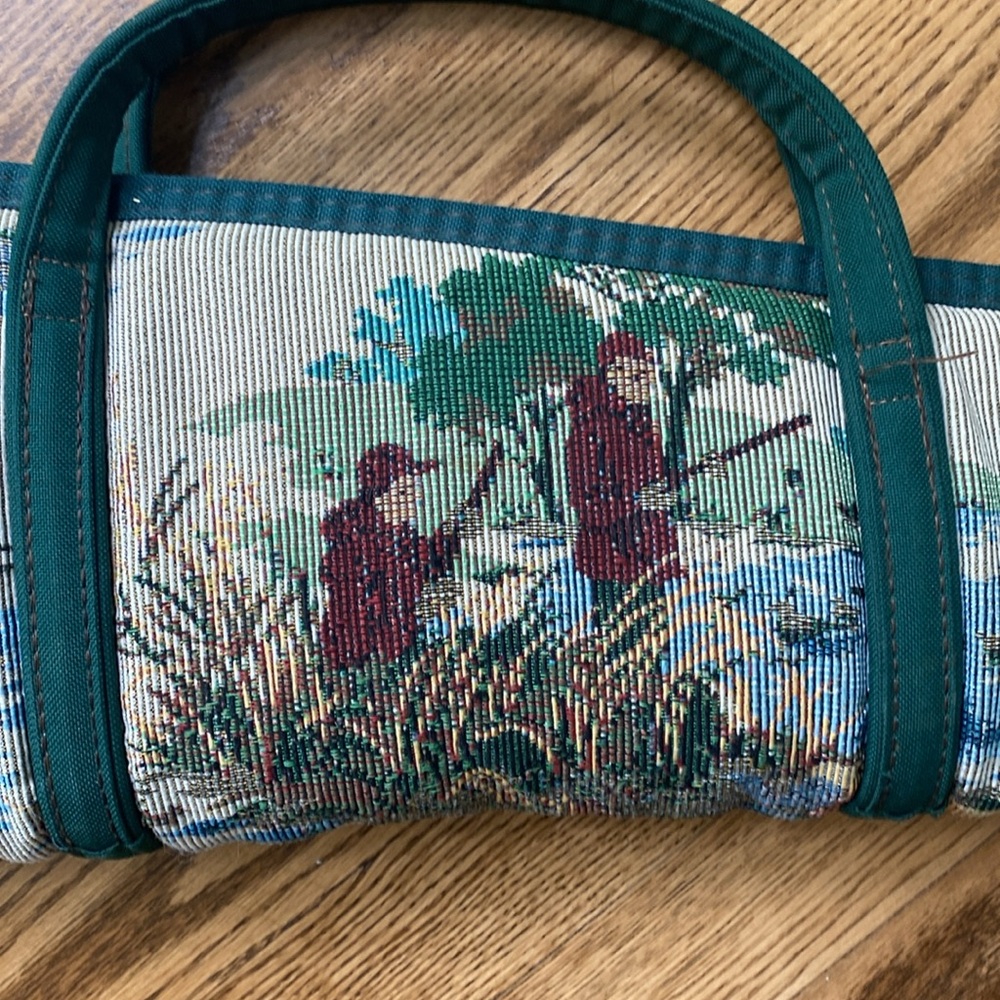 Vintage needlepoint hunting soft gun case outdoorsman fishing gorpcore - Picture 9 of 16